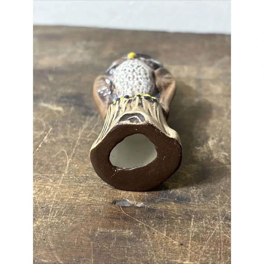 Set Of 2 Decorative Miniature Owl Figurines Ceramic